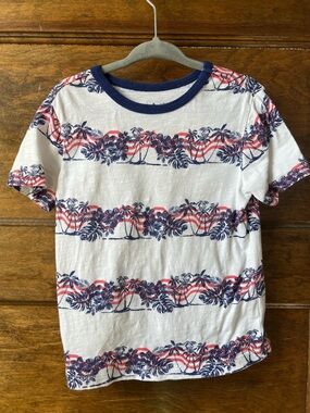 Baby GAP | White Tee with Navy & Red Tropical Print (18-24 months)